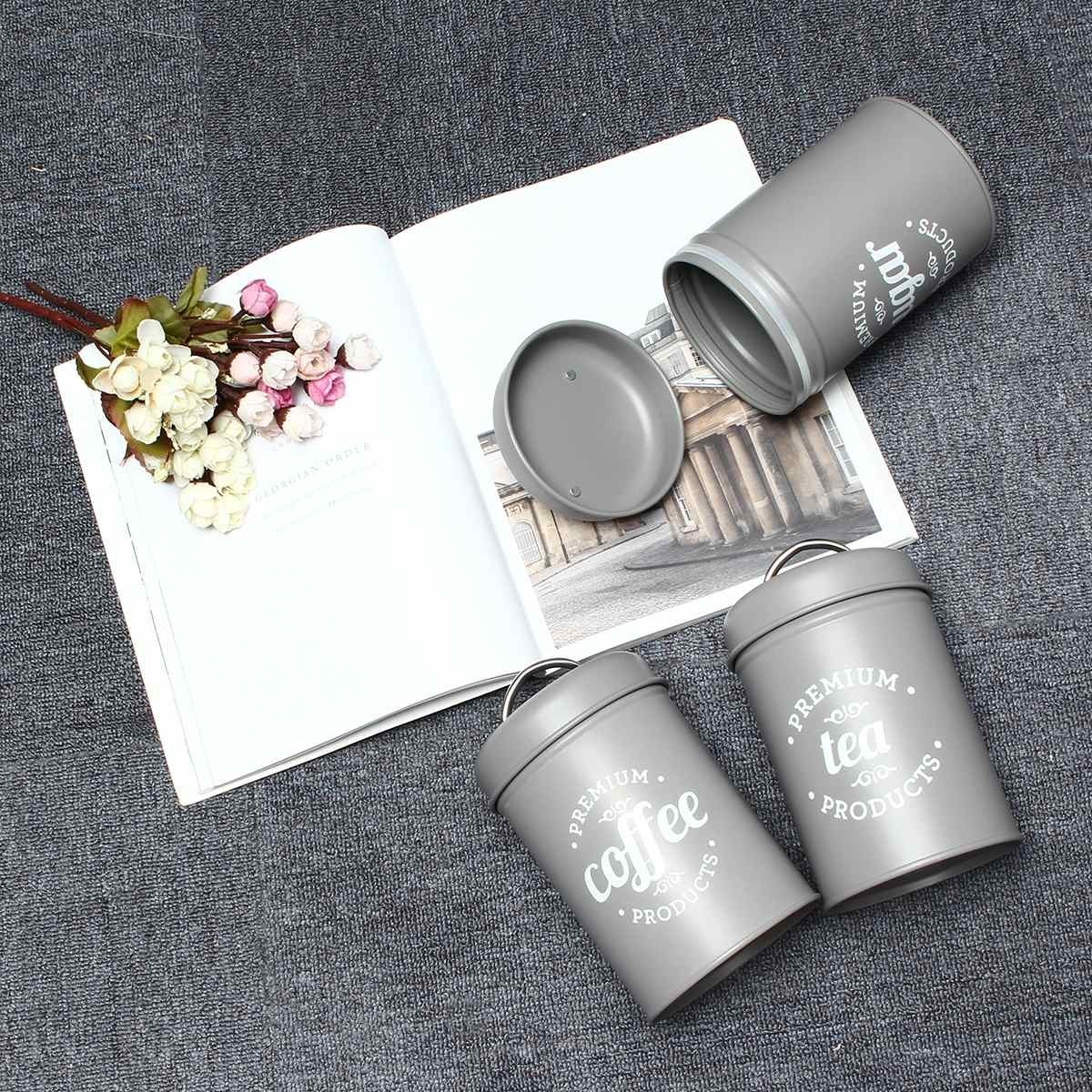 3Pcs/set Storage Box Tea Sugar Coffee Canister For Kitchen Food Containers Jars Bottles Candy Storage Bottles Jars Bowl Boxing 201030 - view 3