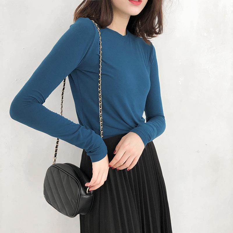 Korean Multicolor Basic Base Shirt Solid Color Long Sleeve T-shirt Women 2020 New All-match Ladies Top Autumn Winter Y1547A, Black
Korean Multicolor Basic Base Shirt Solid Color Long Sleeve T-shirt Women 2020 New All-match Ladies Top Autumn Winter Y1547A, Black