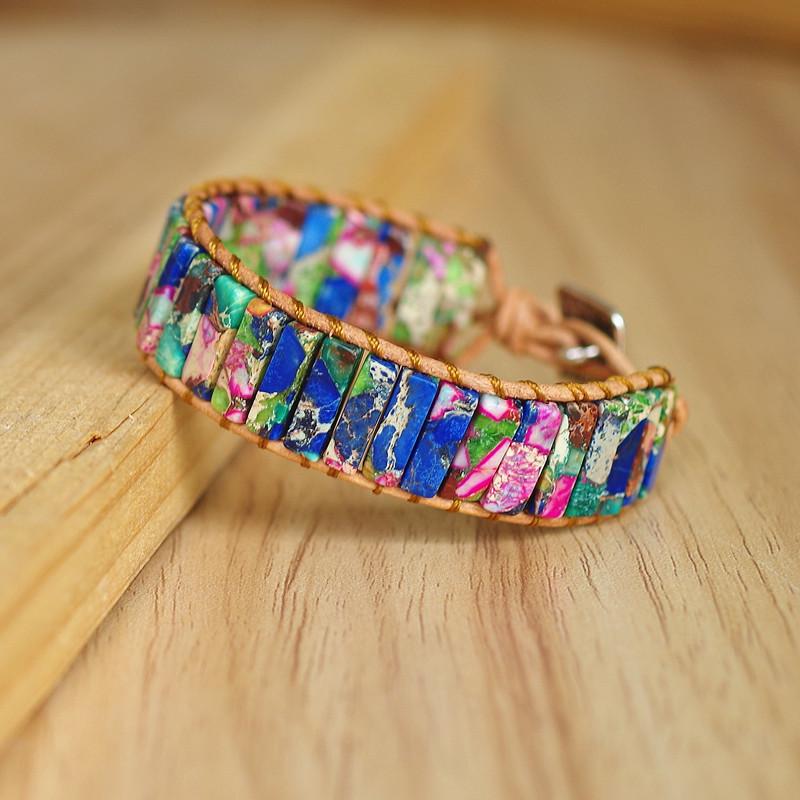 Women Men Handmade Jewelry Colorful Natural Stone Beads Chakra Leather Wrap Bracelet & Bangle Bohemia Strand Charm Bracelet Gift
Women Men Handmade Jewelry Colorful Natural Stone Beads Chakra Leather Wrap Bracelet & Bangle Bohemia Strand Charm Bracelet Gift