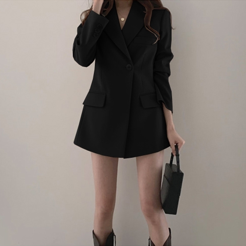 Goddess fan new net red casual temperament small suit Korean chic port style loose suit jacket 201023