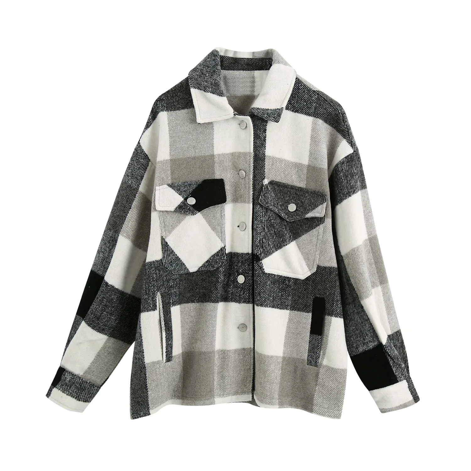 12 colour Fashion Plaid coats and jackets women winter coat fashion Long Sleeve office jackets coats ladies Oversized coat 201017