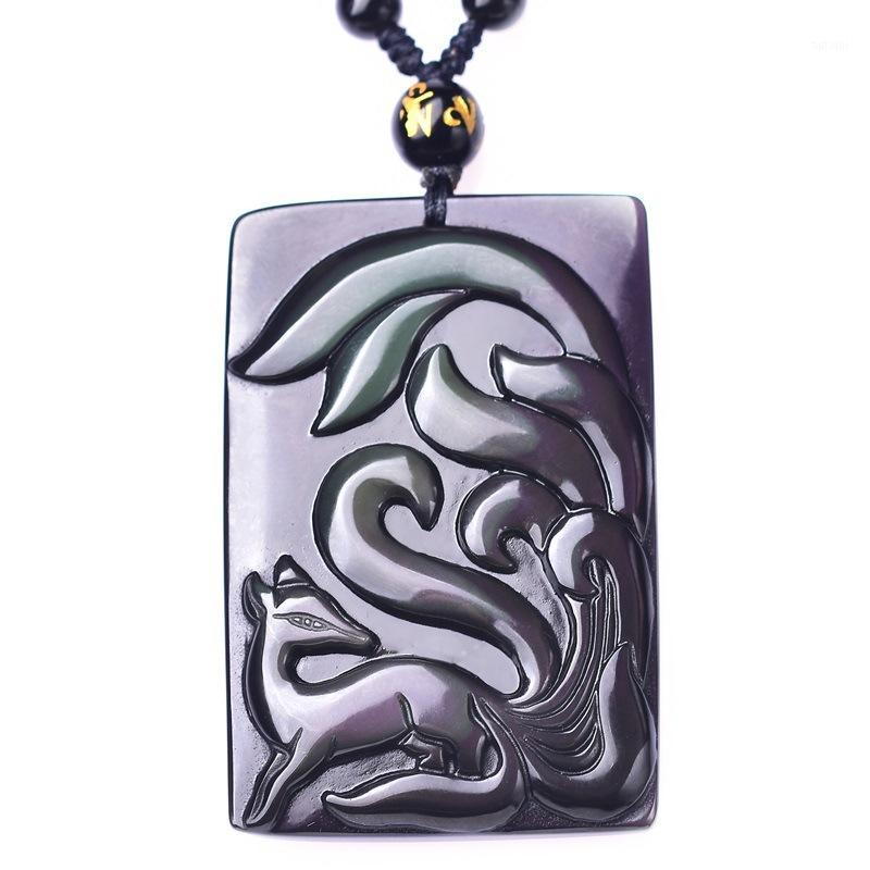 Rainbow Obsidian Nine-Tailed Jade Necklace Pendant Hand-carved Nine-Tailed Gemstone Lucky Amulet for Men and Women1
Rainbow Obsidian Nine-Tailed Jade Necklace Pendant Hand-carved Nine-Tailed Gemstone Lucky Amulet for Men and Women1