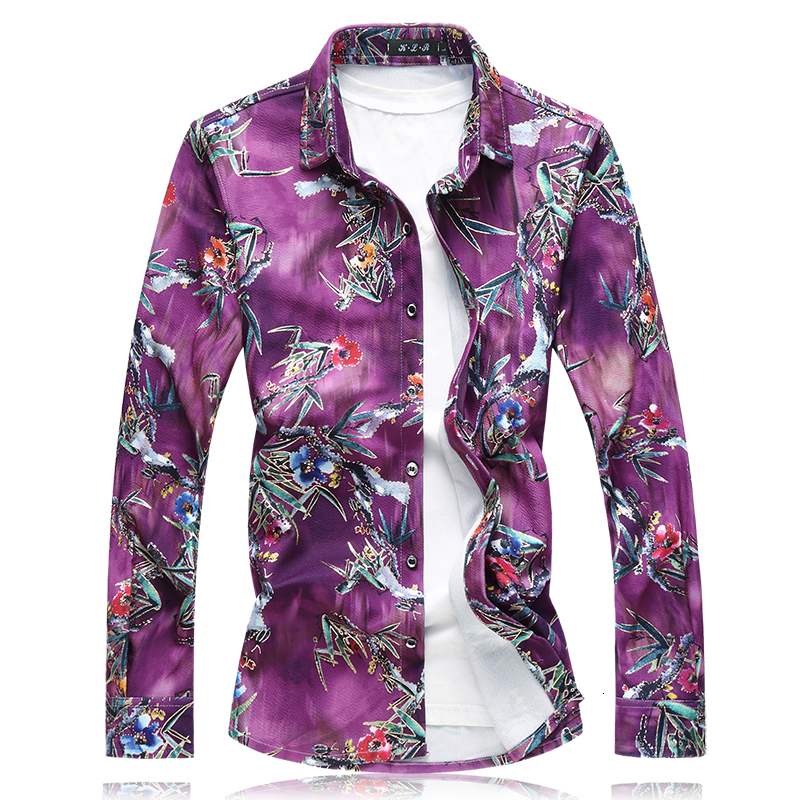 2021 New Oversize 7xl Shirt Turn Down Collar Long Sleeve Personality Floral Hawaiian Shirts Men Brand Clothing 115n, Purple 
2021 New Oversize 7xl Shirt Turn Down Collar Long Sleeve Personality Floral Hawaiian Shirts Men Brand Clothing 115n, Purple