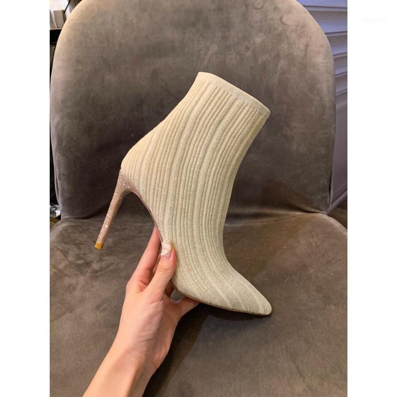 Women shoes fall / winter 2020 popular sock boots thin heel pointed water drill high heel medium tube boots elastic1, Beige
Women shoes fall / winter 2020 popular sock boots thin heel pointed water drill high heel medium tube boots elastic1, Beige