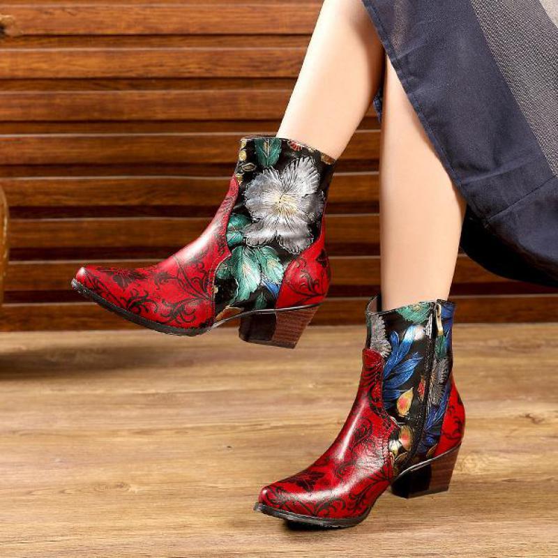 Johnature 2020 New Autumn Winter Women Boots Shoes Genuine Leather Zip Hand-painted Round Toe Mixed Colors Ankle Platform Boots, Red
Johnature 2020 New Autumn Winter Women Boots Shoes Genuine Leather Zip Hand-painted Round Toe Mixed Colors Ankle Platform Boots, Red