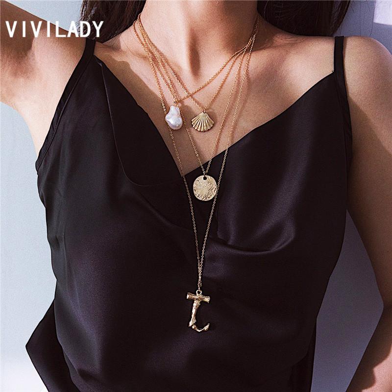 VIVILADY Trendy Multilayer Women Long Pendant Necklaces Gold Color Alloy Shell Wafer Letter J Baroque Pearl Dangle Jewelry
VIVILADY Trendy Multilayer Women Long Pendant Necklaces Gold Color Alloy Shell Wafer Letter J Baroque Pearl Dangle Jewelry