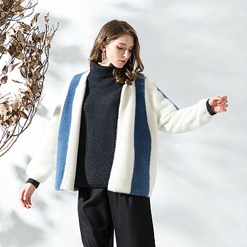 Coat Short Wool New Women Jacket Mode Loose Wardrobe Round the Neck of Furry Q22d DQO0, White black.
Coat Short Wool New Women Jacket Mode Loose Wardrobe Round the Neck of Furry Q22d DQO0, White black.