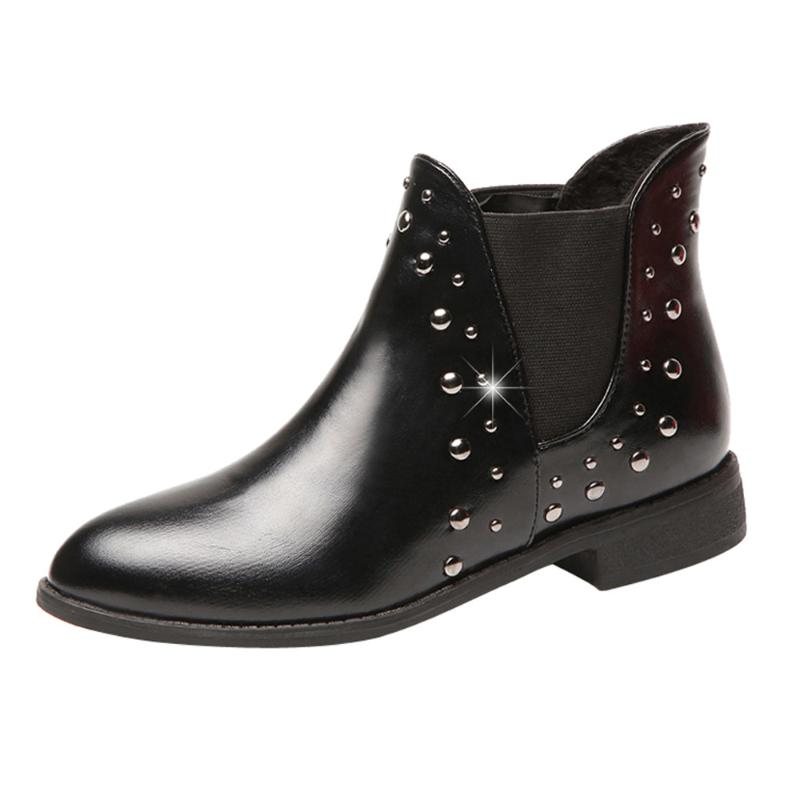 Nice Winter Boots Leather Casual Shoes Female Low Heels Short Ankle Women Rivets British Style, Black
Nice Winter Boots Leather Casual Shoes Female Low Heels Short Ankle Women Rivets British Style, Black