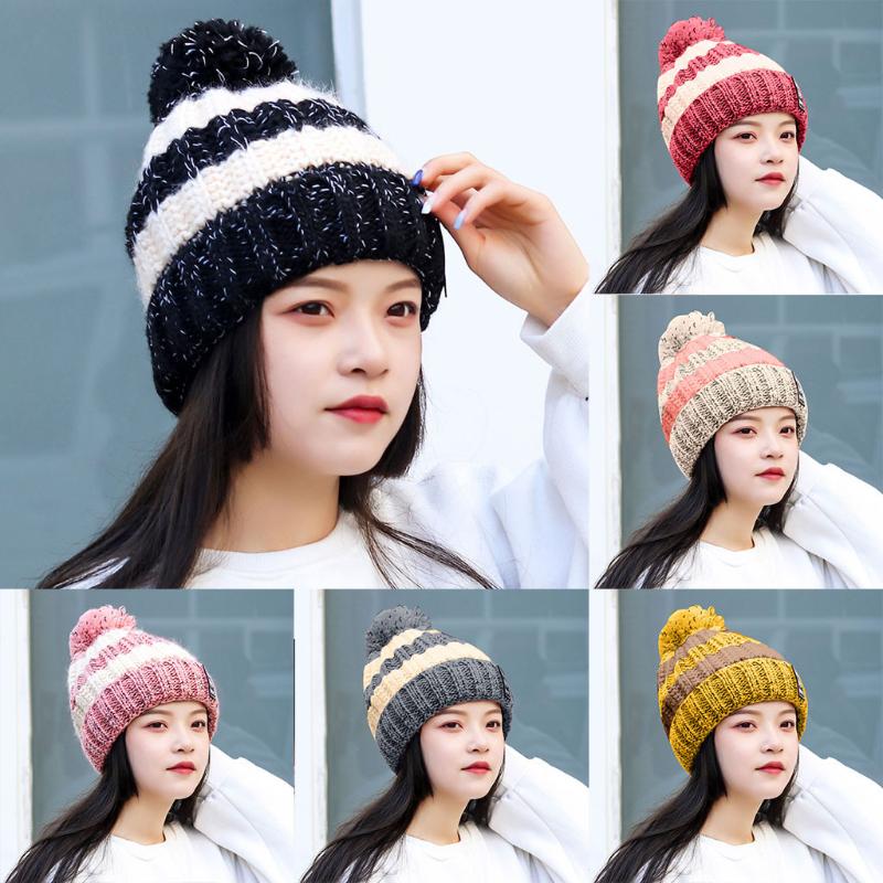 40# 25# Winter New Women Pom Pom Beanies Warm Knitted Fashion Women's Warm Solid Thicken Wool Hats Stripe Knit Windproof Caps, Beige
40# 25# Winter New Women Pom Pom Beanies Warm Knitted Fashion Women's Warm Solid Thicken Wool Hats Stripe Knit Windproof Caps, Beige