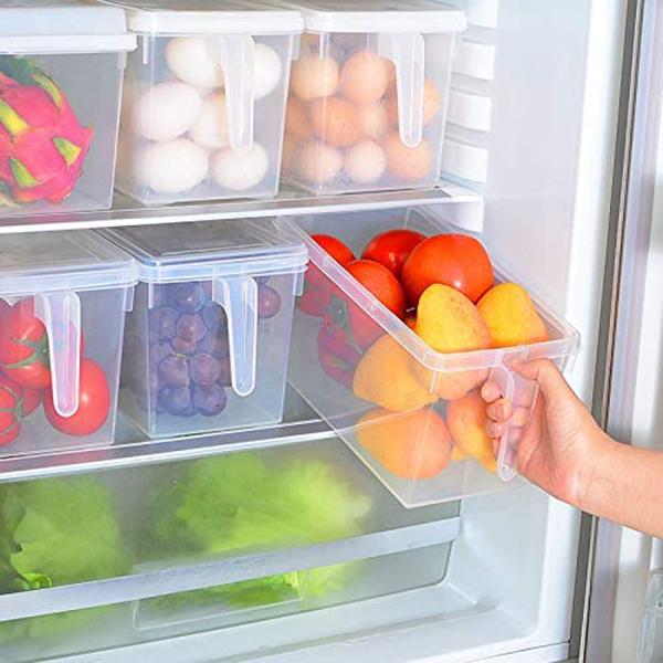 Fridge Storage Containers,Stackable Fridge Organizer with Handle to Keep Fresh for Fruits,Vegetables,,4 Pack,Clear
Fridge Storage Containers,Stackable Fridge Organizer with Handle to Keep Fresh for Fruits,Vegetables,,4 Pack,Clear