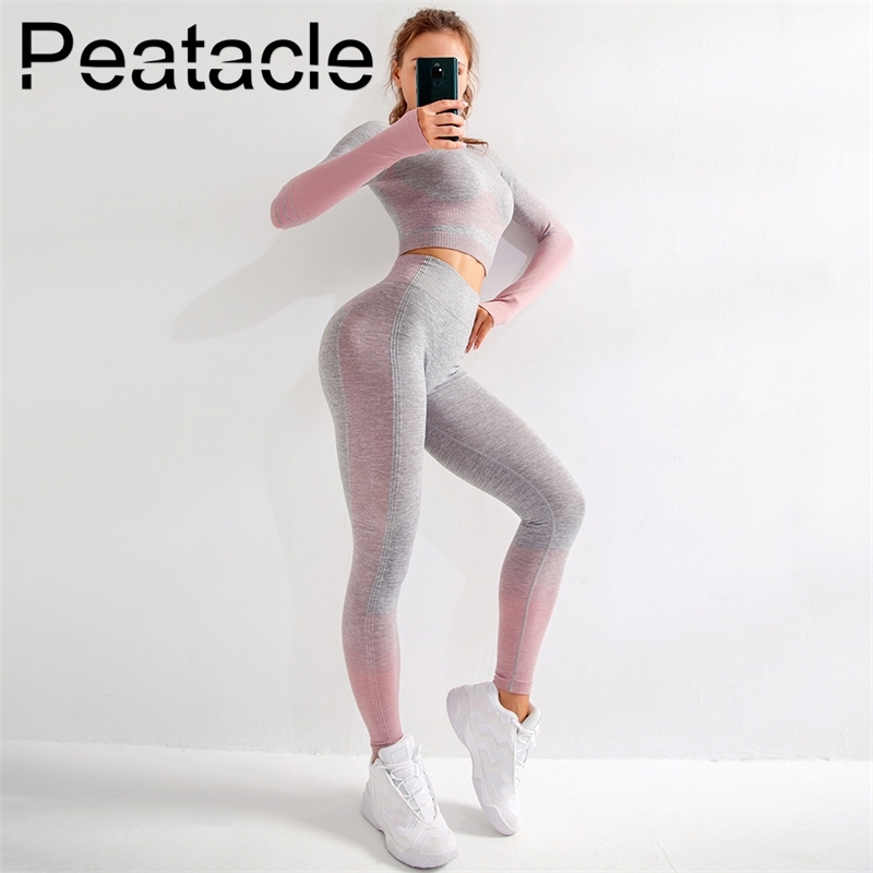 Peatacle Sexy Seamless Yoga Set 2 Piece Women High Waist Fitness Clothing Gym Clothes Sport Suit Girl Woman Sportswear Y200328, Gray
Peatacle Sexy Seamless Yoga Set 2 Piece Women High Waist Fitness Clothing Gym Clothes Sport Suit Girl Woman Sportswear Y200328, Gray