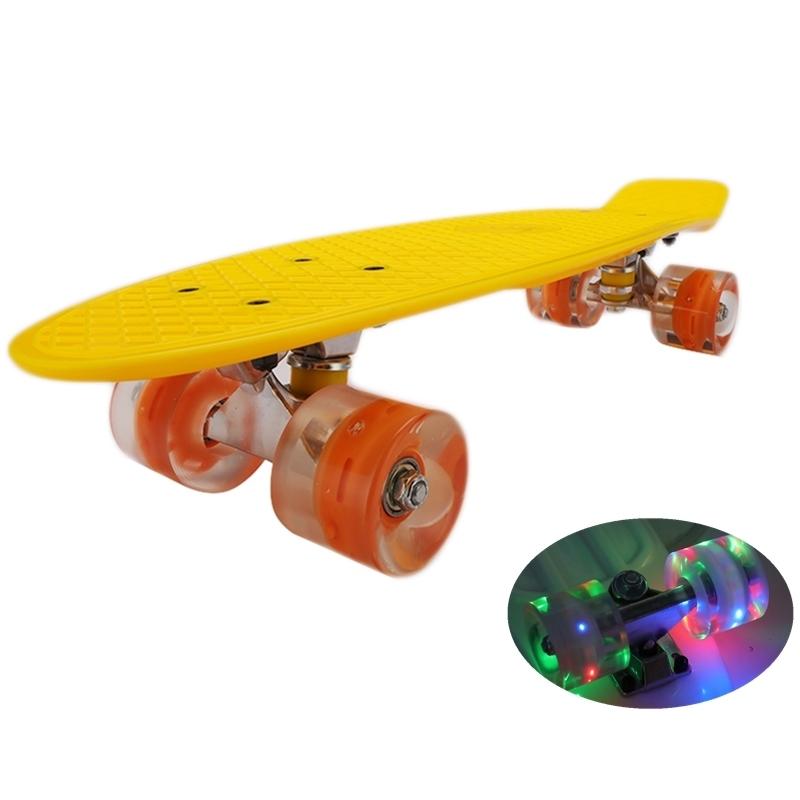22 inch Skate Board with Flashing Light Skateboard Plastic Longboard Four-wheel Skateboard for Children Adult Outdoor Sports, White
22 inch Skate Board with Flashing Light Skateboard Plastic Longboard Four-wheel Skateboard for Children Adult Outdoor Sports, White