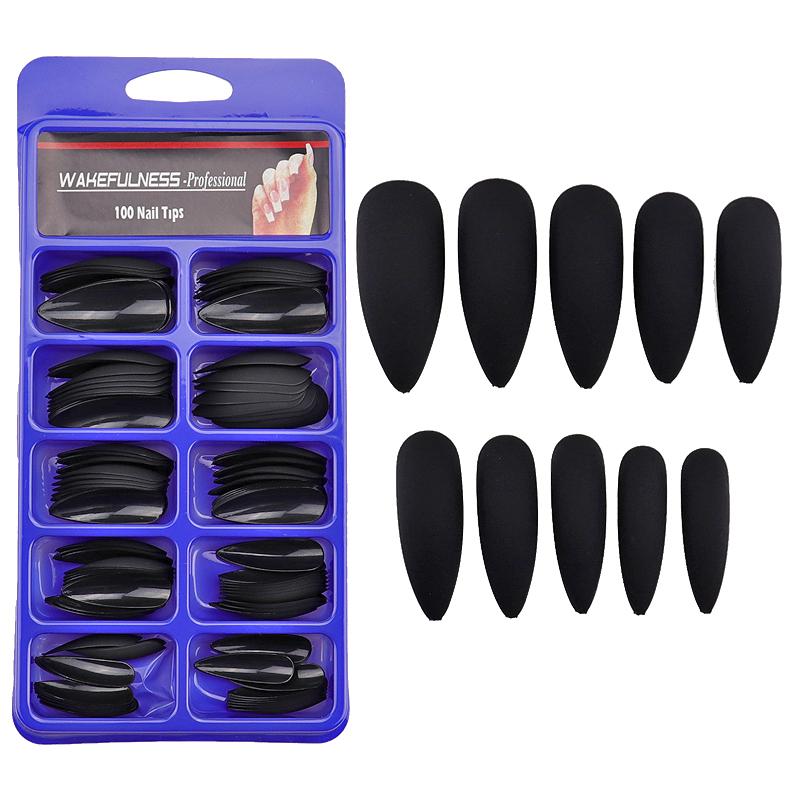 100pcs Long Stiletto Fake Nail Art Tips Matte Coffin Nails Drop Curved ABS Full Cover Fasle Nails Manicure Charms, Black
100pcs Long Stiletto Fake Nail Art Tips Matte Coffin Nails Drop Curved ABS Full Cover Fasle Nails Manicure Charms, Black