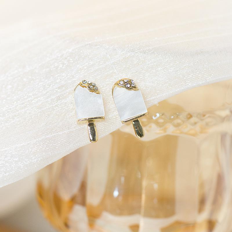 S925 Needle Korean New Fun Cream Earrings Female Fashion with Temperament Net Red Simple and Cute Earrings 
S925 Needle Korean New Fun Cream Earrings Female Fashion with Temperament Net Red Simple and Cute Earrings