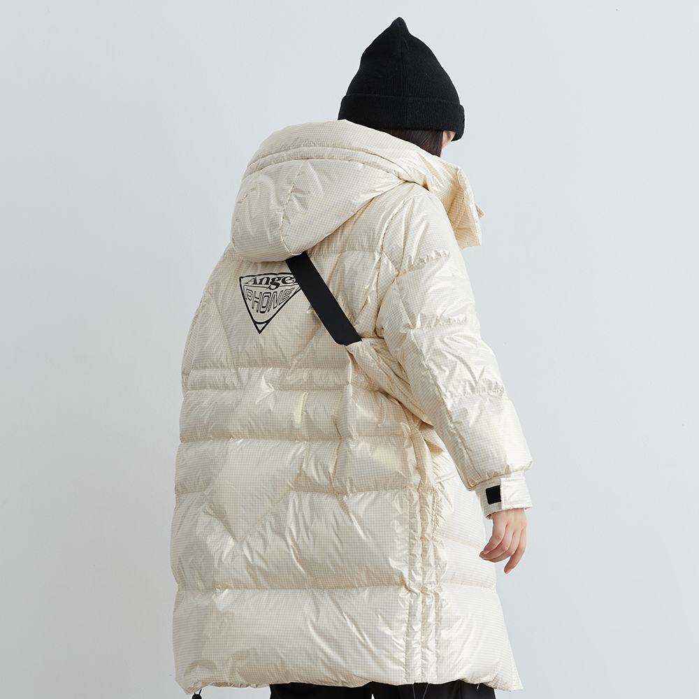 YAYA Winter Down Jacket Women Long Slim Hooded Warm Coat Female Overcoat 201019