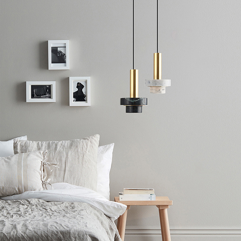 Nordic modern simple dining table hardware Pendant Lamps chandelier Hotel B personalized restaurant marble