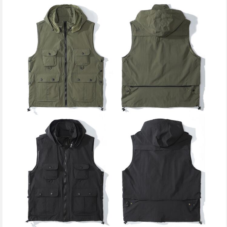 Cargo Hooded Vest Jackets Casual Utility Multi Pockets Tactical Sleeveless Coats Hip Hop Streetwear Waistcoat Tops, Black;brown
Cargo Hooded Vest Jackets Casual Utility Multi Pockets Tactical Sleeveless Coats Hip Hop Streetwear Waistcoat Tops, Black;brown