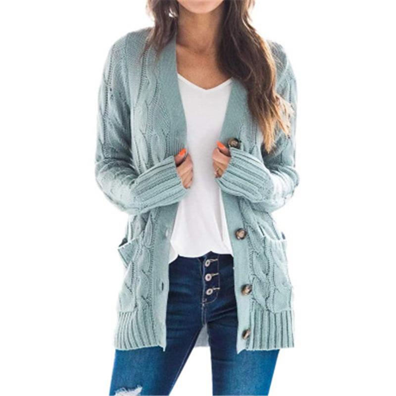 Ladies Twist Button Sweater Fashion Occident Trend Cardigan Long Sleeve Solid Color Pullover Tops Designer Female Winter New Casual Sweater, Black
Ladies Twist Button Sweater Fashion Occident Trend Cardigan Long Sleeve Solid Color Pullover Tops Designer Female Winter New Casual Sweater, Black