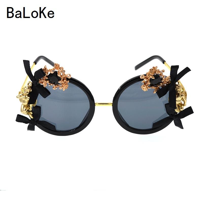 Women Baroque Black Round Sun Glasses Party Celebrity Steampunk Sunglasses Woman Peach Heart Angel Summer Beach Shades Ladies
Women Baroque Black Round Sun Glasses Party Celebrity Steampunk Sunglasses Woman Peach Heart Angel Summer Beach Shades Ladies