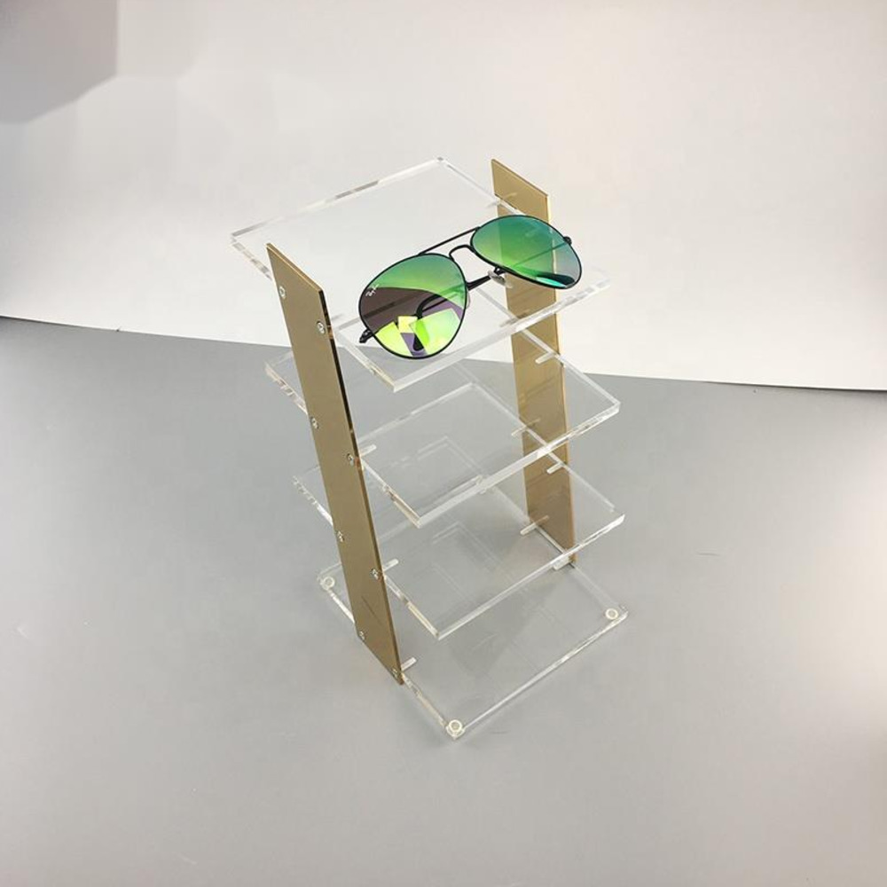 Wholesale 4-layer Clear Acrylic Sunglasses Shelf Glasses Frame Display Showcase