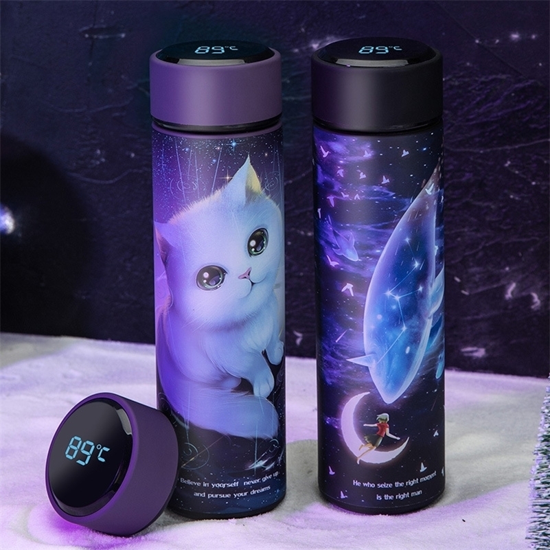 450ML Smart Thermos Water Bottle Led Digital Temperature Display Stainless Steel Coffee Thermal Mugs Intelligent Insulation Cups 201118
450ML Smart Thermos Water Bottle Led Digital Temperature Display Stainless Steel Coffee Thermal Mugs Intelligent Insulation Cups 201118