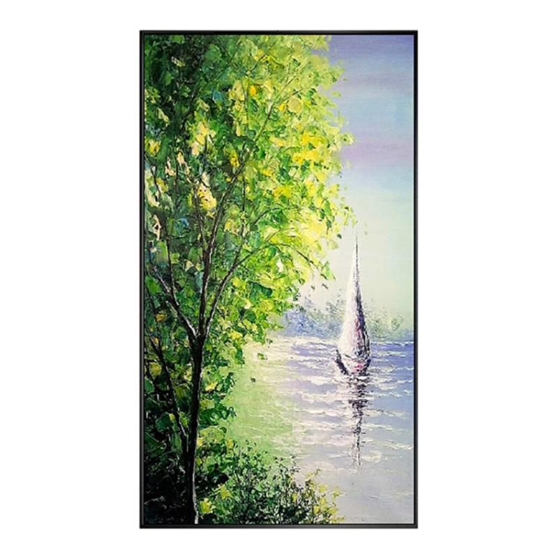 Best selling beautiful spring riverside green trees scenery and boat pure handmade abstract oil painting for living room decor
Best selling beautiful spring riverside green trees scenery and boat pure handmade abstract oil painting for living room decor