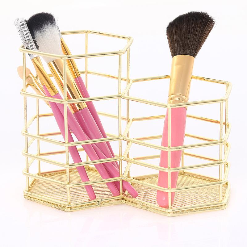 New Double Hexagon Hollow Pen Pencil Pot Tube Rose Gold Storage Basket Iron Storage Basket Cosmetics Sundries
New Double Hexagon Hollow Pen Pencil Pot Tube Rose Gold Storage Basket Iron Storage Basket Cosmetics Sundries