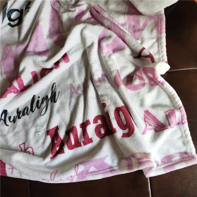 Swaddling For Blankets Newborn Name Personalised Coral Fleece Bedding Bed Crib Blanket Baby Gift LJ201130