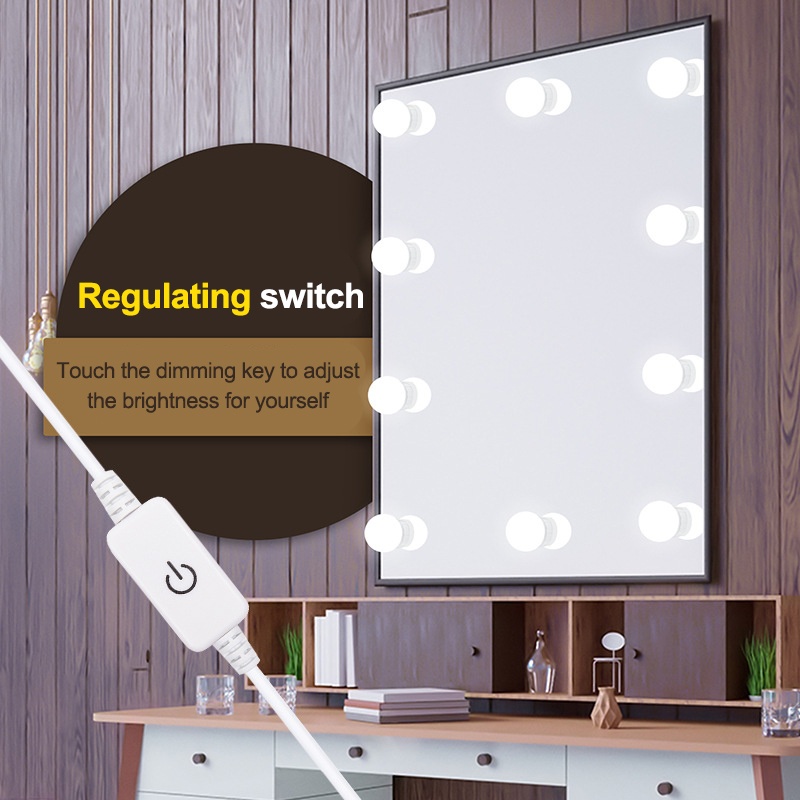 12V Makeup Mirror Light Bulb Hollywood Vanity Lights Stepless Dimmable Wall Lamp 6 10 14Bulbs Kit for Dressing Table
12V Makeup Mirror Light Bulb Hollywood Vanity Lights Stepless Dimmable Wall Lamp 6 10 14Bulbs Kit for Dressing Table