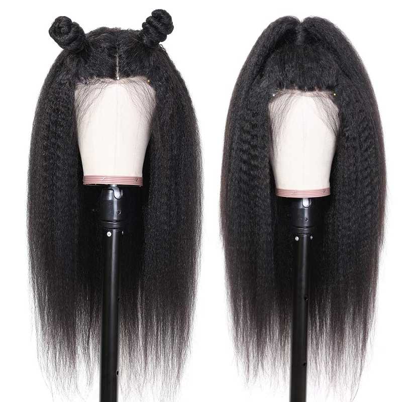 Kinky Straight Human Hair Wigs 4*1 Lace Part Wig Pre Plucked Brazilian Remy 150 Density Lace Wig For Women Glueless, As pic
Kinky Straight Human Hair Wigs 4*1 Lace Part Wig Pre Plucked Brazilian Remy 150 Density Lace Wig For Women Glueless, As pic