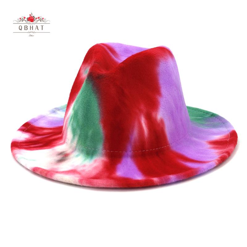 QBHAT New Wide Brim Tie Dye Fedora Hats for Women Men Autumn Winter Ladies Vintage Fascinator Multicolor Panama Felt Jazz Hat, Red
QBHAT New Wide Brim Tie Dye Fedora Hats for Women Men Autumn Winter Ladies Vintage Fascinator Multicolor Panama Felt Jazz Hat, Red
