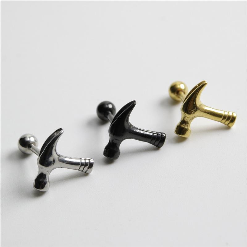Stud Punk Hip Hop Men Women Earrings 316L Stainless Steel Hammer Sinker Shaped Ear Pierced
Stud Punk Hip Hop Men Women Earrings 316L Stainless Steel Hammer Sinker Shaped Ear Pierced