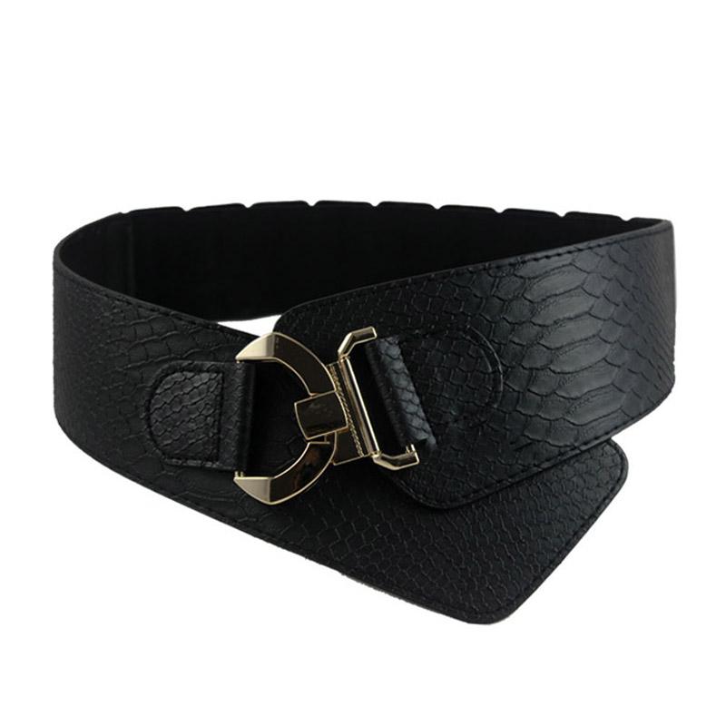 Fashion Woman Waist Belt PU Leather Snakeskin Pattern Oblique Elastic Personality Ladies Girls Super Wide Belts SER88, Black
Fashion Woman Waist Belt PU Leather Snakeskin Pattern Oblique Elastic Personality Ladies Girls Super Wide Belts SER88, Black