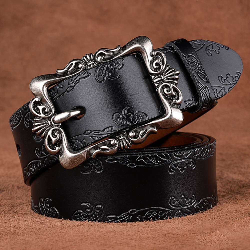 Carved leather belt, leather belt, women's decorative Korean trouser belt, women's simple pin buckle, Black
Carved leather belt, leather belt, women's decorative Korean trouser belt, women's simple pin buckle, Black