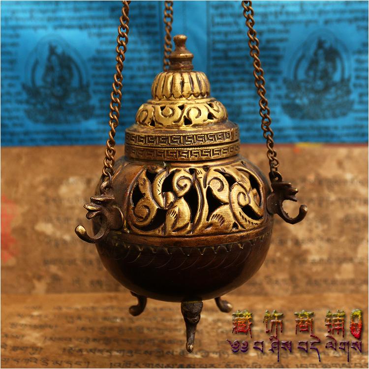 Nepal hanging type incense burner pure copper / incense box concealed burner pendant
Nepal hanging type incense burner pure copper / incense box concealed burner pendant