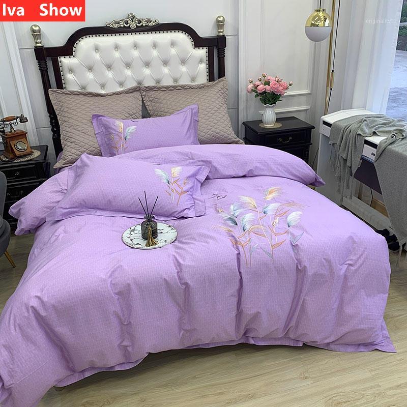 Iva Show Violet Gongmian Texture Bedding Set Plant Print Bed Set Solid Color Embroidery Pillowcase Queen Size Bed Four-pieces1, Colour 5
Iva Show Violet Gongmian Texture Bedding Set Plant Print Bed Set Solid Color Embroidery Pillowcase Queen Size Bed Four-pieces1, Colour 5