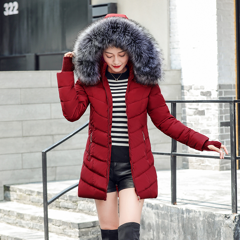 New Women's jacket winter Coats Artificial raccoon hair collar Female Parka black Thick Cotton Padded Lining Ladies S3XXXL 200928