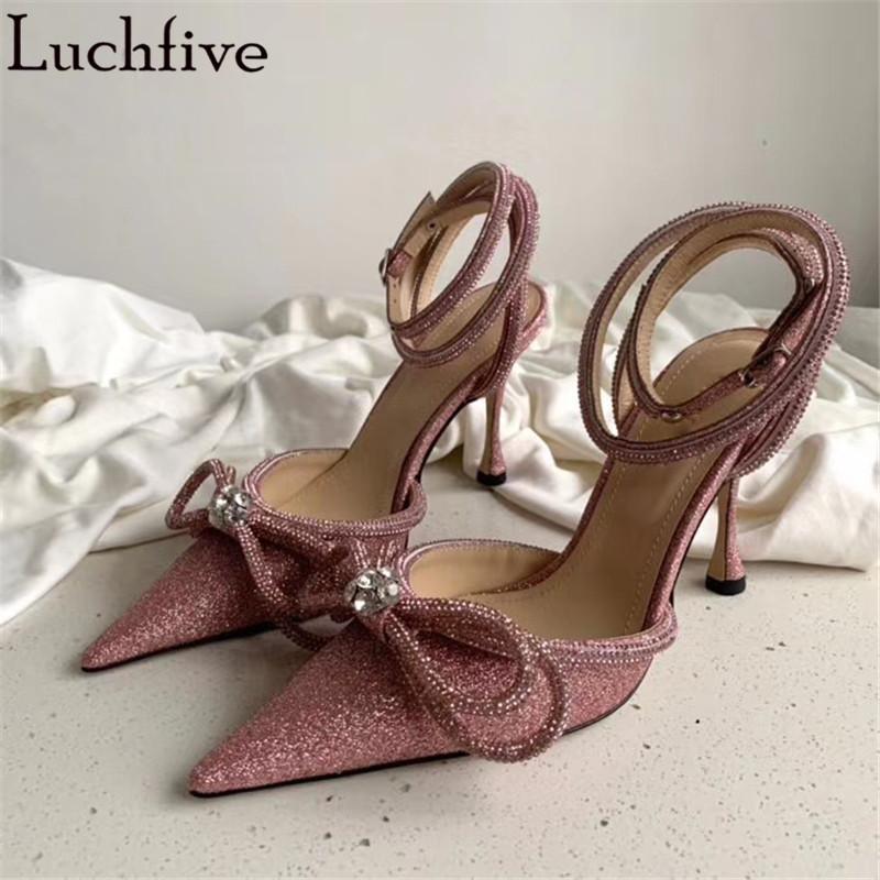 Glitter Crystal Bowtie Summer Sandals Pointy Toe Party Shoes Buckle Wrapped Shoes Woman Thin High Heels Sandals Mujer, As show
Glitter Crystal Bowtie Summer Sandals Pointy Toe Party Shoes Buckle Wrapped Shoes Woman Thin High Heels Sandals Mujer, As show