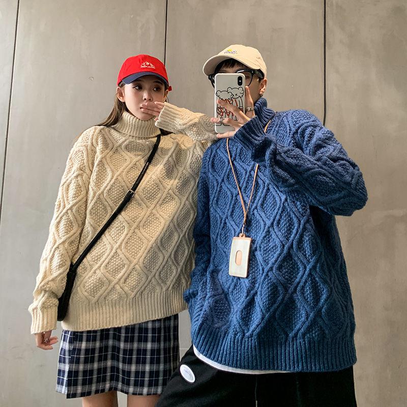 Winter Thick Turtleneck Sweater Men's Warm Fashion Casual Retro Knitted Pullover Men Clothes Wild Loose Korean Couple Sweater, Beige
Winter Thick Turtleneck Sweater Men's Warm Fashion Casual Retro Knitted Pullover Men Clothes Wild Loose Korean Couple Sweater, Beige