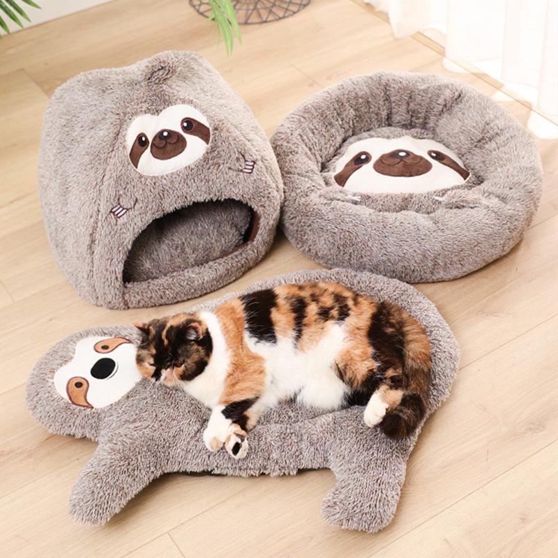 Cats Mat Sofa Nest Cute sloth Design Pet House Short plush Kennel Kitten for Small dogs Puppy Cat Gray Sleeping Warm Cave
Cats Mat Sofa Nest Cute sloth Design Pet House Short plush Kennel Kitten for Small dogs Puppy Cat Gray Sleeping Warm Cave