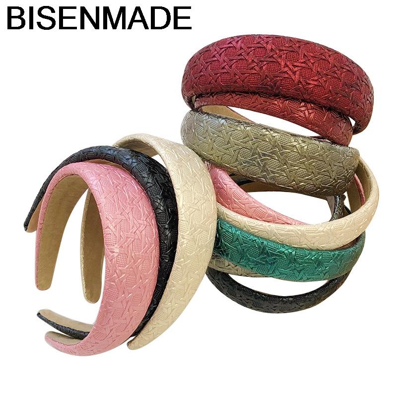 BISENMADE Vintage Hairbands Women Fashion PU Leather Accessories Weave Pattern Bezel Sponge Wide Headband Head Hoop 2020 New
BISENMADE Vintage Hairbands Women Fashion PU Leather Accessories Weave Pattern Bezel Sponge Wide Headband Head Hoop 2020 New