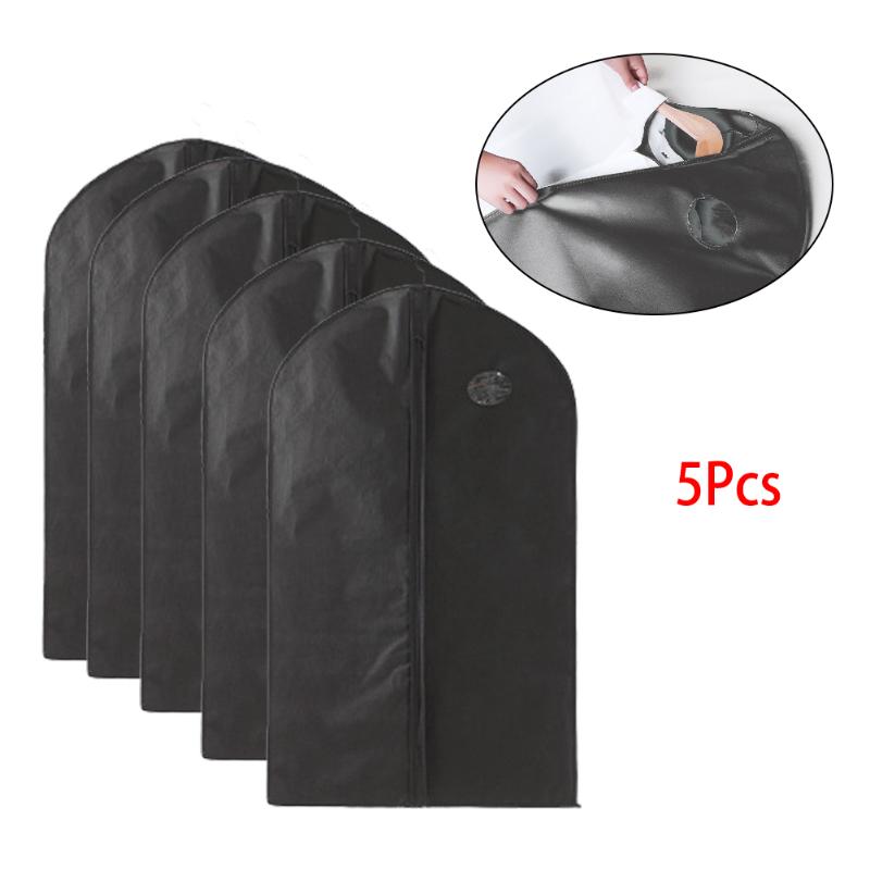 5pcs Garment Bag Suit Jacket Hanging Storage Cover Dust Proof Travel Reusable Dress Clothing Hanging Dust Cover, Black
5pcs Garment Bag Suit Jacket Hanging Storage Cover Dust Proof Travel Reusable Dress Clothing Hanging Dust Cover, Black