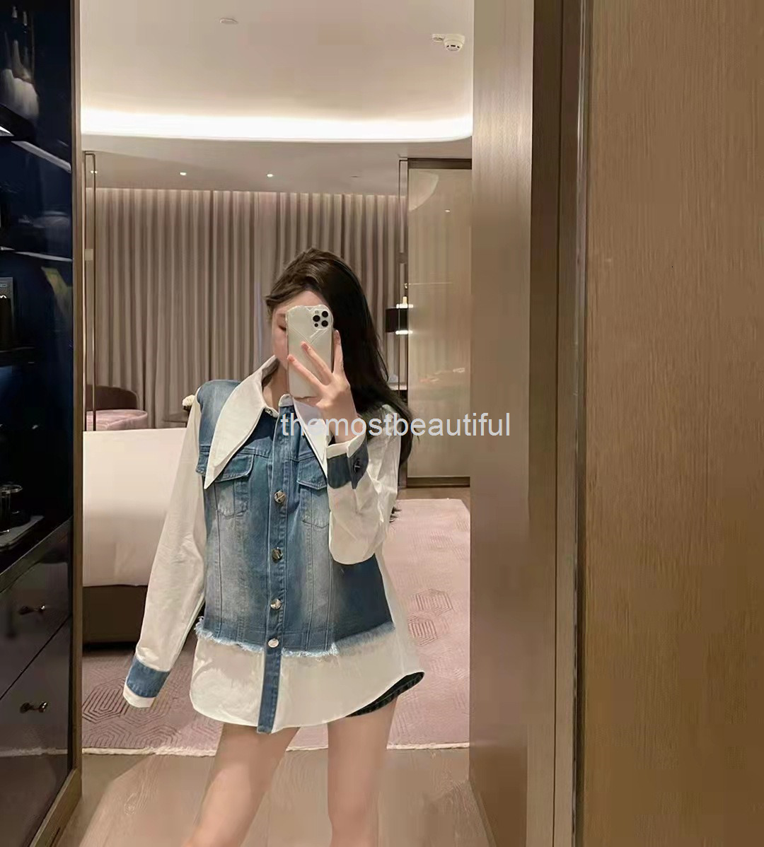 Women' Jackets European goods 2 spring denim splicing shirt women' Korean loose and versatile long sleeved coat, 2# packing bag
Women' Jackets European goods 2 spring denim splicing shirt women' Korean loose and versatile long sleeved coat, 2# packing bag
