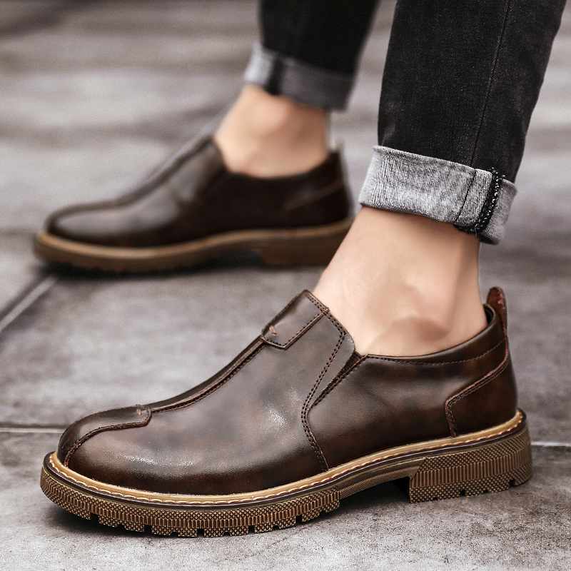 Casual new 2020 genuine oxford men's leather fashion sliding into outdoor working shoes 5KFS, Brown.
Casual new 2020 genuine oxford men's leather fashion sliding into outdoor working shoes 5KFS, Brown.