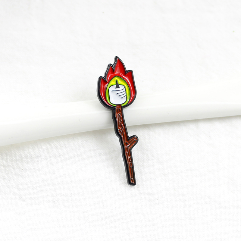 Unique Personality Candle Red Flame Brooch Wooden Stick Candlelight Flame Enamel Pins Jewelry Backpack Badge Clothing Brooches, As picture
Unique Personality Candle Red Flame Brooch Wooden Stick Candlelight Flame Enamel Pins Jewelry Backpack Badge Clothing Brooches, As picture