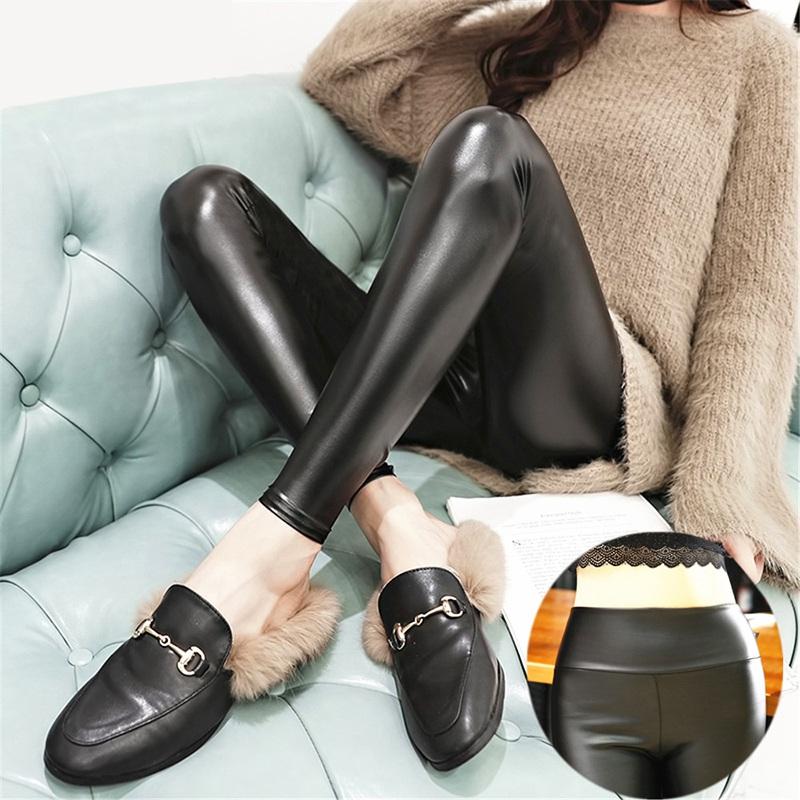 Elastic Stretch Faux Leather Autumn Winter Pencil Pant Women Velvet PU Leather Pants Female Sexy Skinny Tight Trouser, Bk
Elastic Stretch Faux Leather Autumn Winter Pencil Pant Women Velvet PU Leather Pants Female Sexy Skinny Tight Trouser, Bk