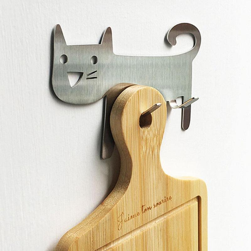 Kitchen Bathroom Stainless Steel Cat-Shaped Back Adhesive Wall Hook Keys Hanger Wall Decoration
Kitchen Bathroom Stainless Steel Cat-Shaped Back Adhesive Wall Hook Keys Hanger Wall Decoration