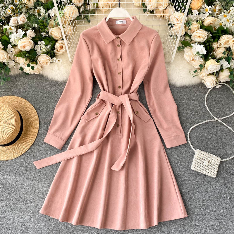 2021 New Solid Women Elegant Button Belt Midi Spring Autumn Casual Office Ladies Pockets Kflw, Yellow
2021 New Solid Women Elegant Button Belt Midi Spring Autumn Casual Office Ladies Pockets Kflw, Yellow