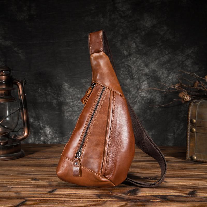 Oil Wax Leather Men Casual Fashion Travel Triangle Chest Sling Bag Black Design 8" Tablet One Shoulder Bag Daypack Male 8807, Brown
Oil Wax Leather Men Casual Fashion Travel Triangle Chest Sling Bag Black Design 8" Tablet One Shoulder Bag Daypack Male 8807, Brown