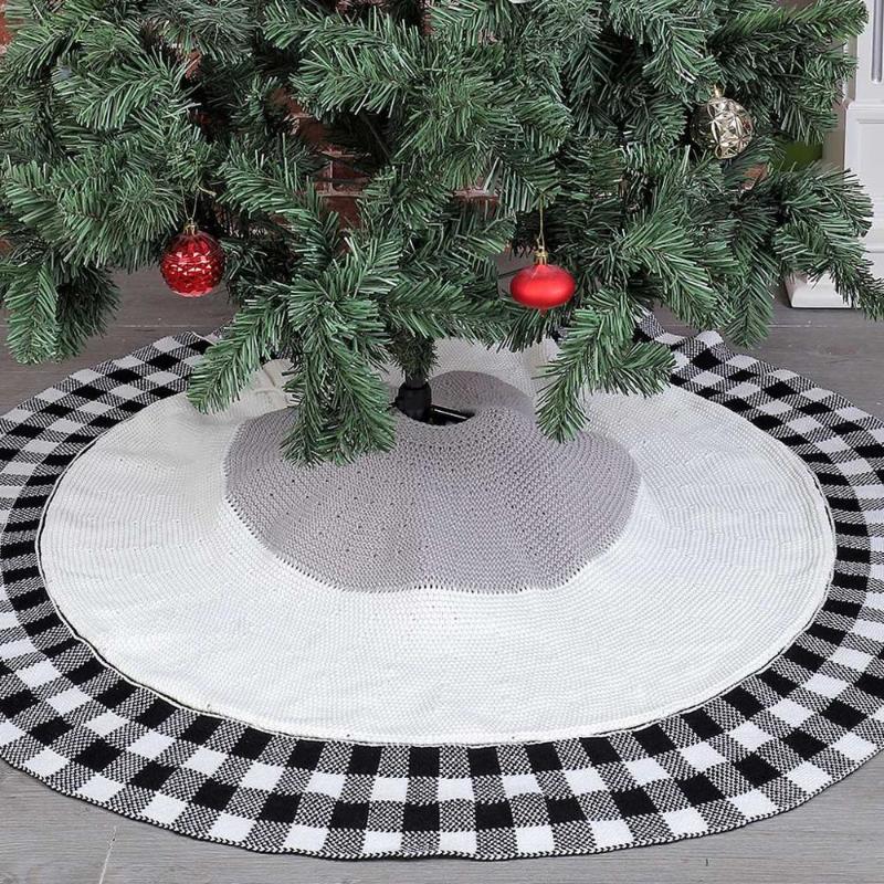 Acrylic Top Knit Black And White Checked Christmas Tree Skirt Apron Christmas Party Holiday Decorations Tree Skirt Xmas &jw
Acrylic Top Knit Black And White Checked Christmas Tree Skirt Apron Christmas Party Holiday Decorations Tree Skirt Xmas &jw